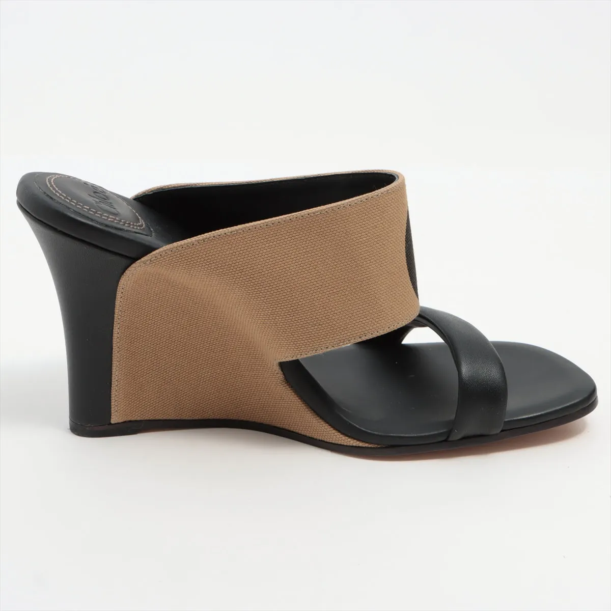 Chloe Verena Canvas  Leather Wedge Sandal