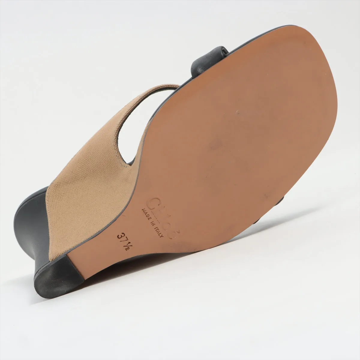 Chloe Verena Canvas  Leather Wedge Sandal