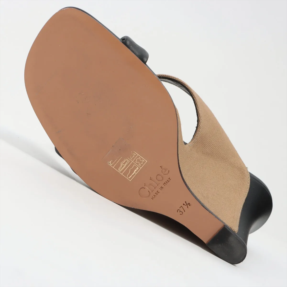 Chloe Verena Canvas  Leather Wedge Sandal