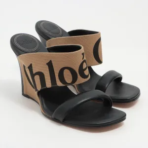 Chloe Verena Canvas  Leather Wedge Sandal