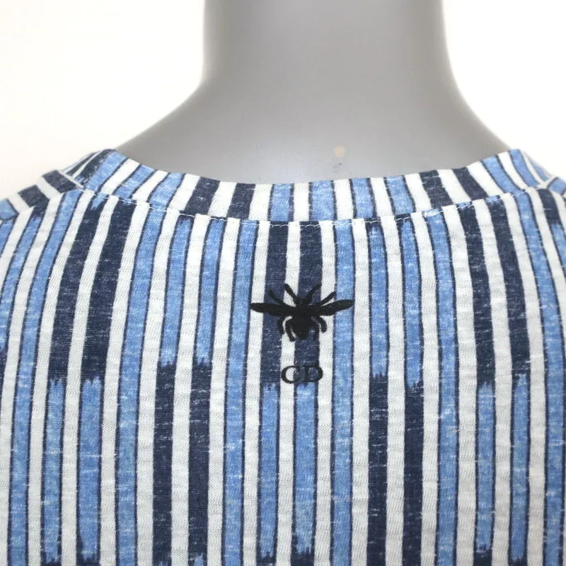 Christian Dior Palm Trees T-Shirt Blue/White Size Extra Small Short Sleeve Top