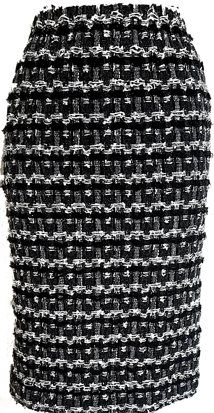 COMME des GARCONS Japan. Black, Silver Wool Blend Boucle Tweed Gray Skirt