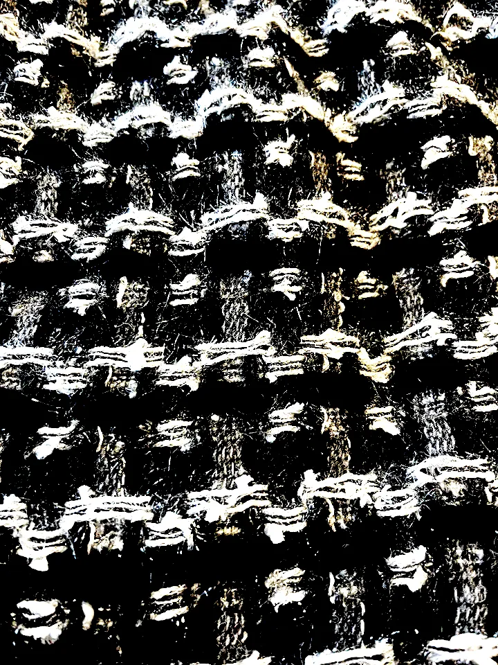 COMME des GARCONS Japan. Black, Silver Wool Blend Boucle Tweed Gray Skirt