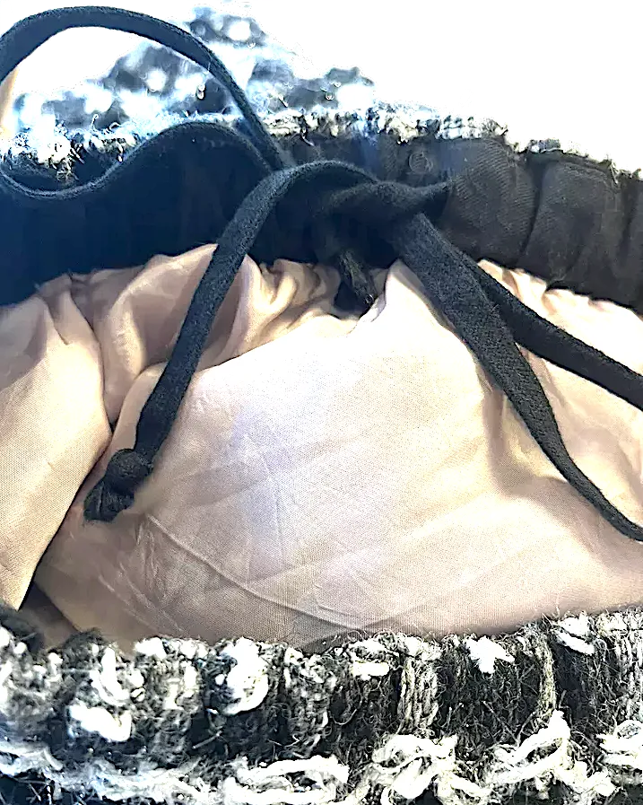 COMME des GARCONS Japan. Black, Silver Wool Blend Boucle Tweed Gray Skirt