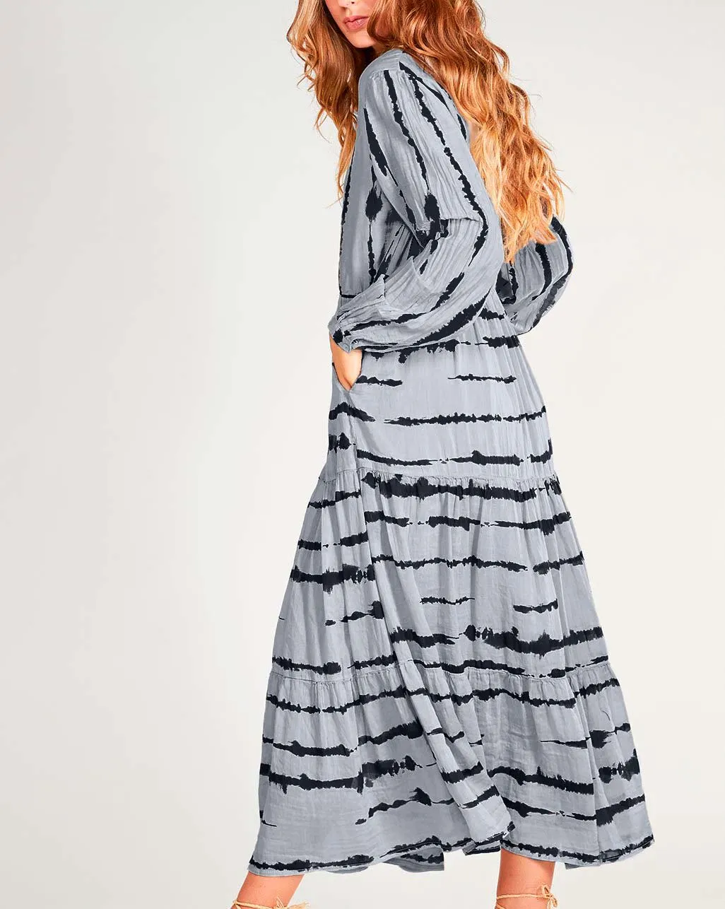 Cotton Silk Blend Button-Up Shirtdress