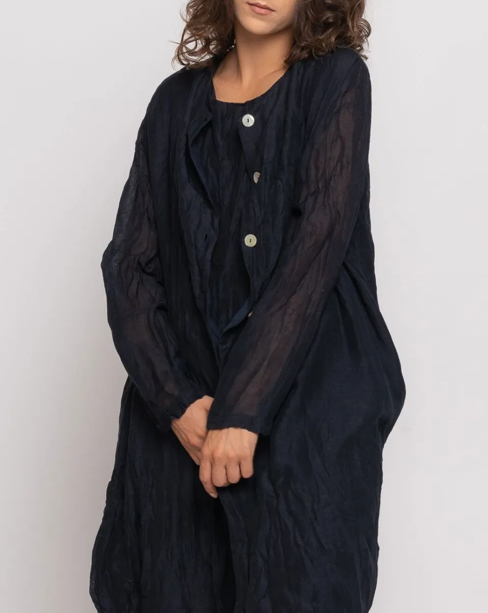 Crinkle Silk-Blend Button-Up Overshirt