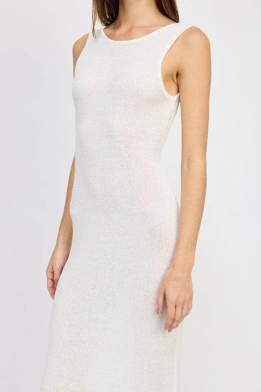Crochet Maxi Dress with Back Tie Detail