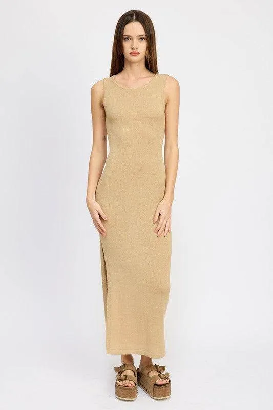Crochet Maxi Dress with Back Tie Detail
