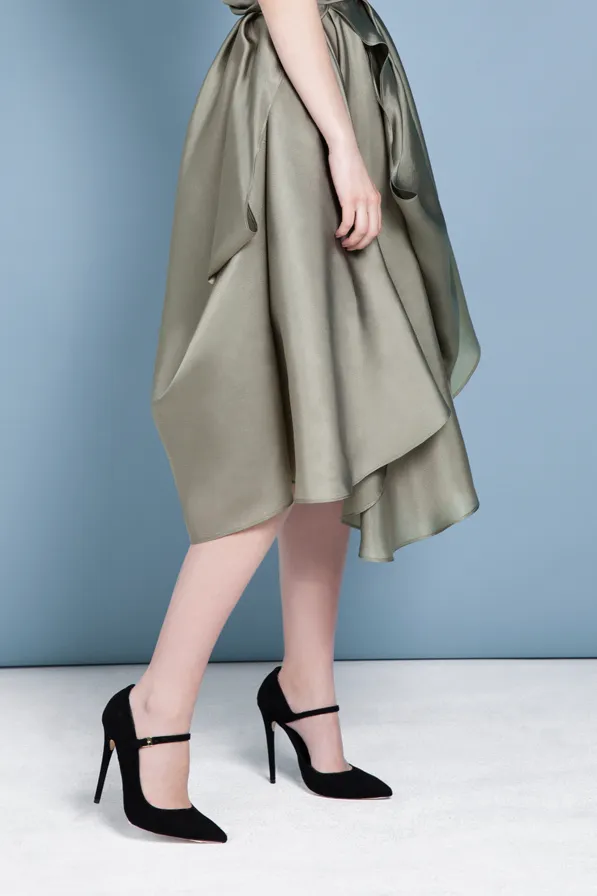 Damansara Draped Silk Skirt