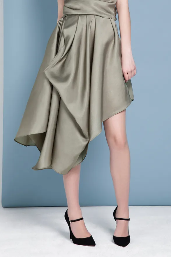 Damansara Draped Silk Skirt