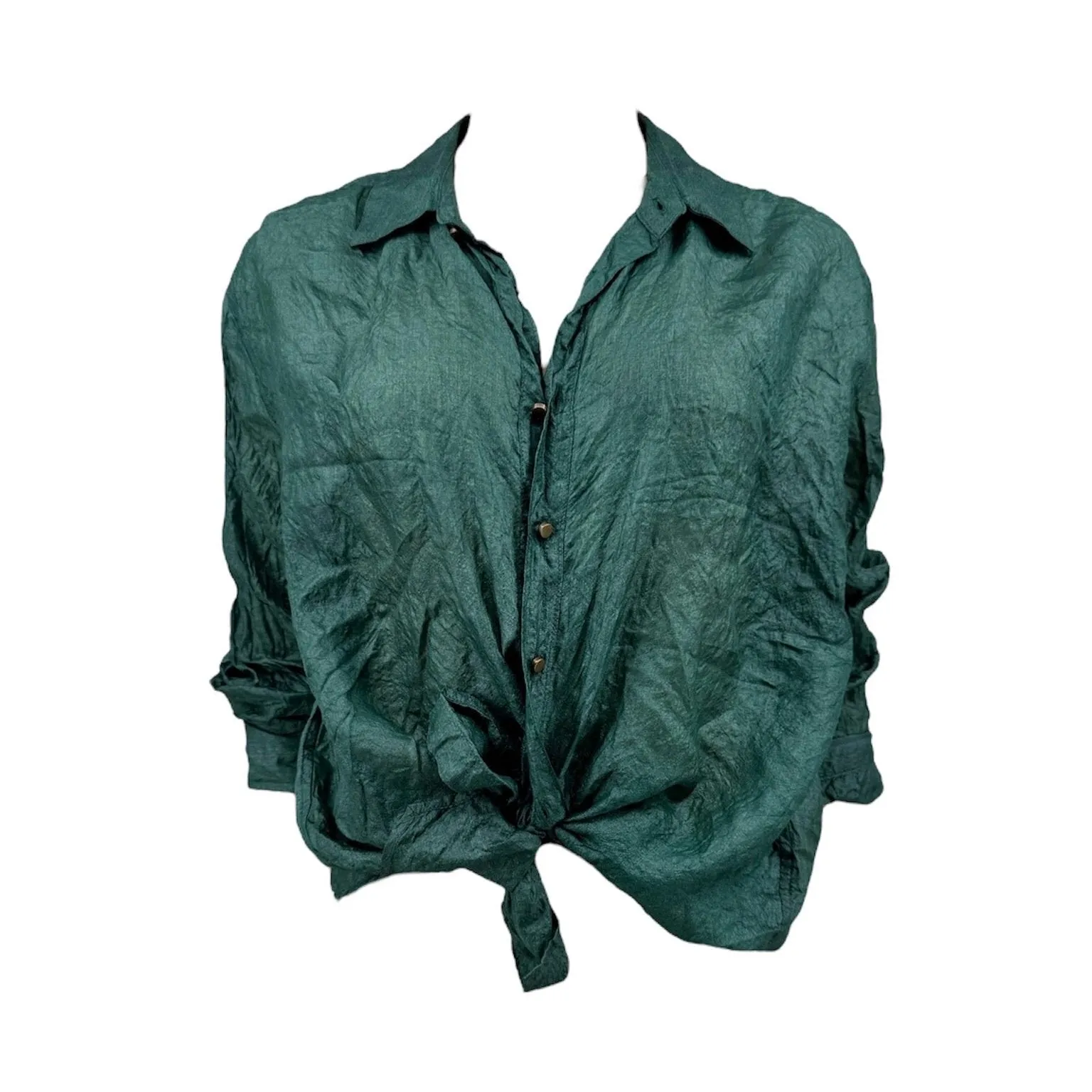 Dark Forest Crushed Silk Shirt