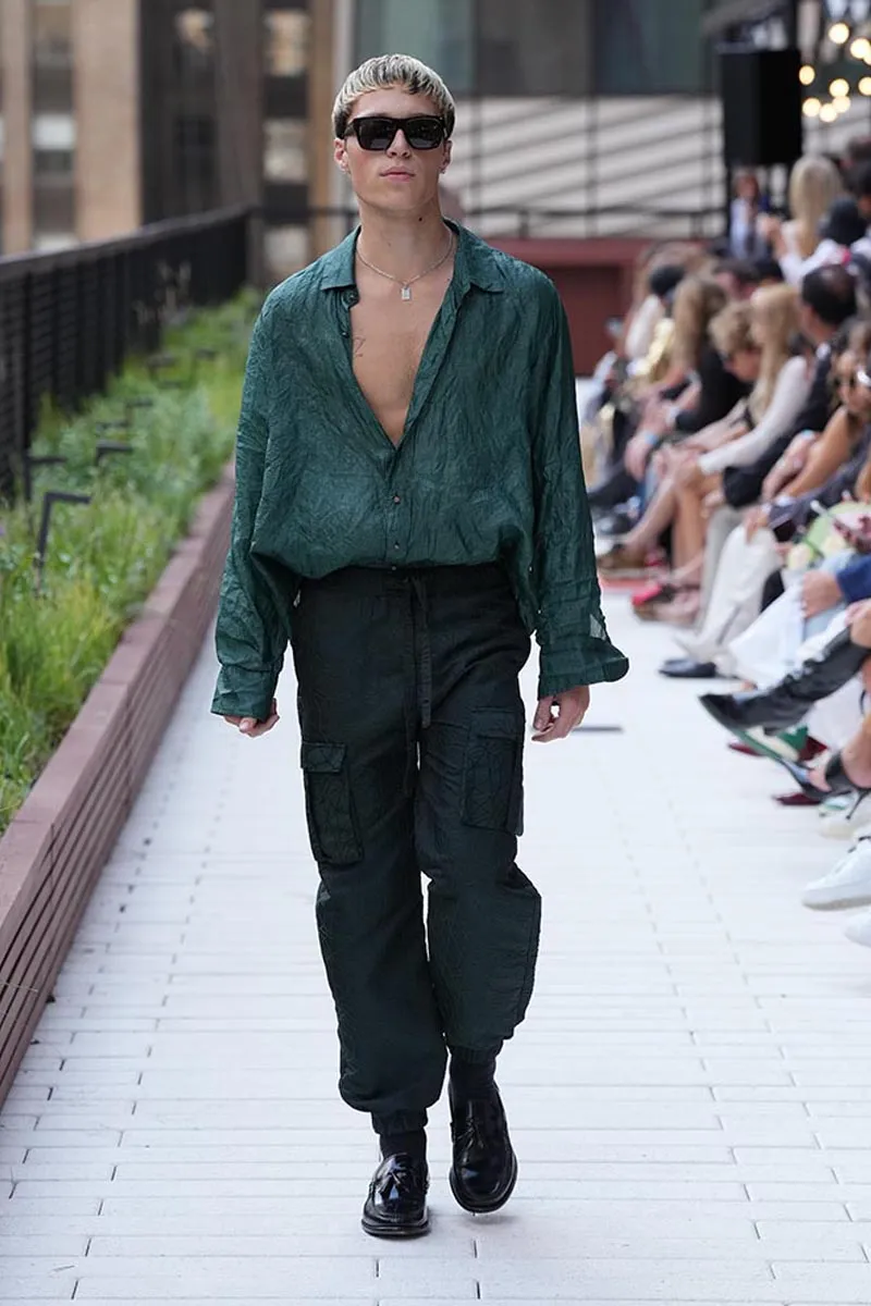 Dark Forest Crushed Silk Shirt