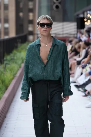 Dark Forest Crushed Silk Shirt