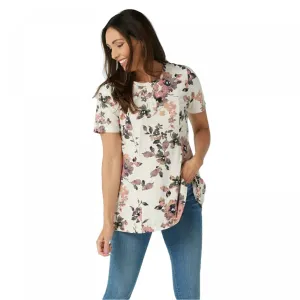 Denim & Co. Women's Printed Jersey Fit and Flare Henley Tunic