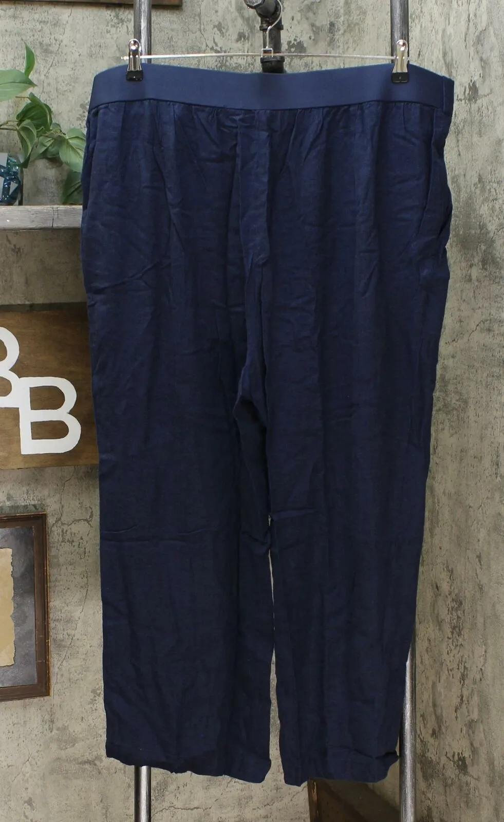DG2 by Diane Gilman Women's Plus Size Stretch Linen Blend Crop Pants