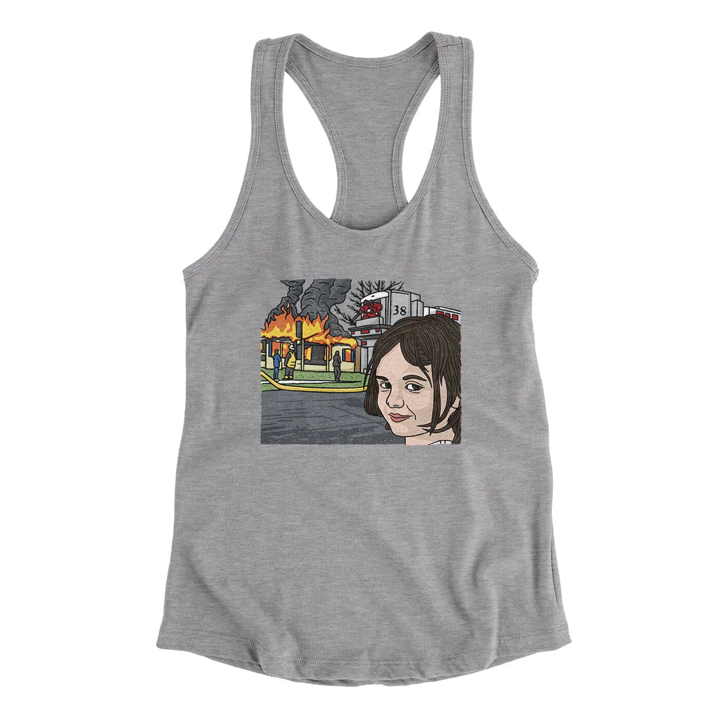 Disaster Girl Meme Funny Women's Racerback Tank