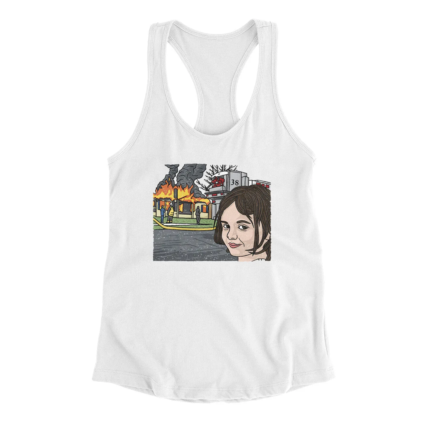 Disaster Girl Meme Funny Women's Racerback Tank
