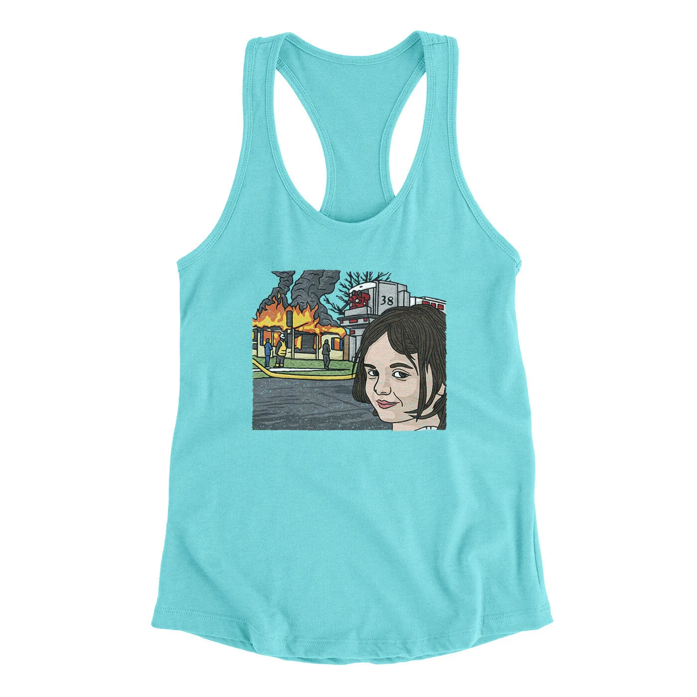 Disaster Girl Meme Funny Women's Racerback Tank