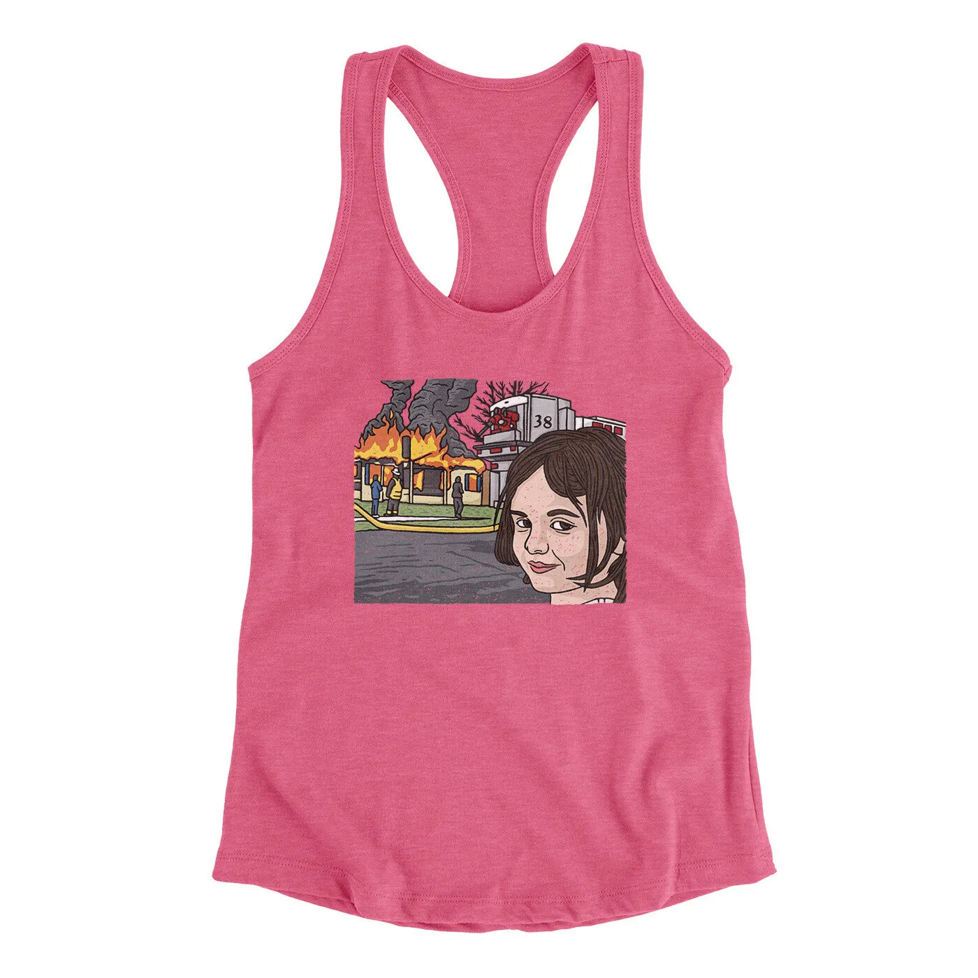 Disaster Girl Meme Funny Women's Racerback Tank