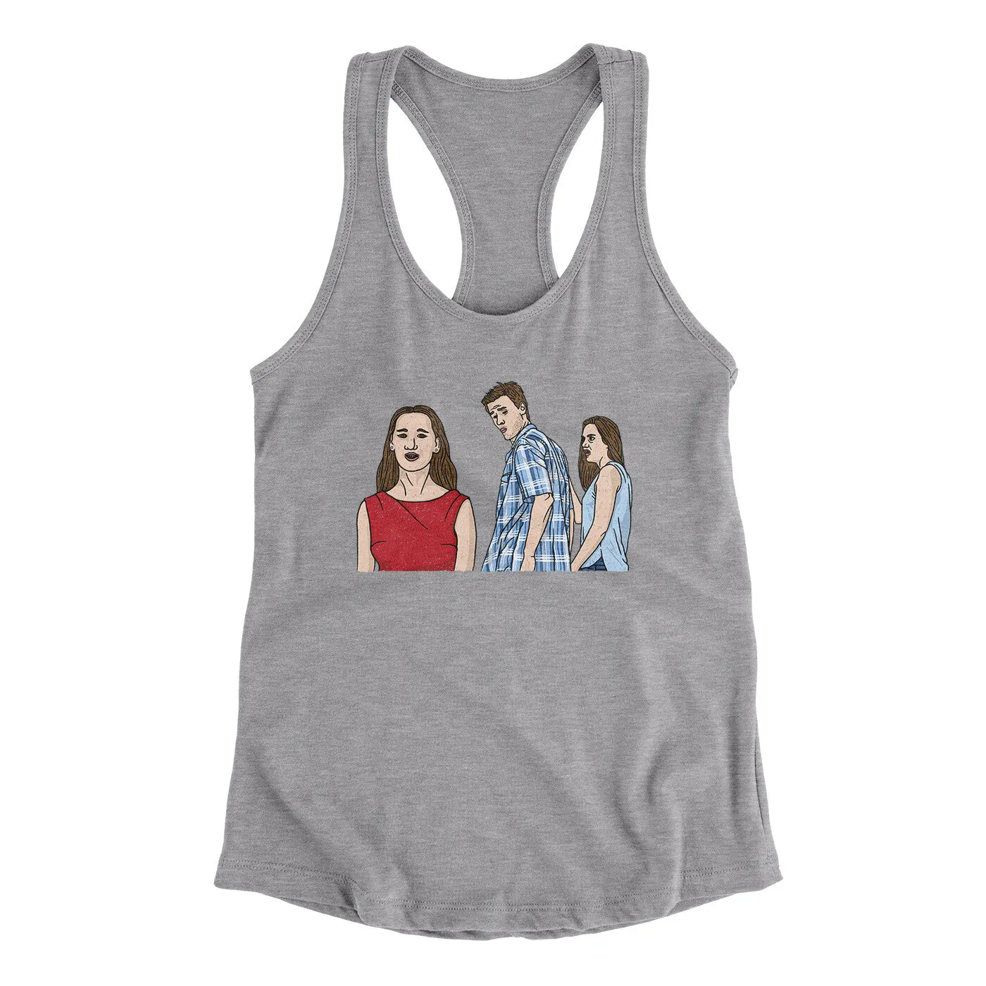 Distracted Boyfriend Meme Funny Women's Racerback Tank