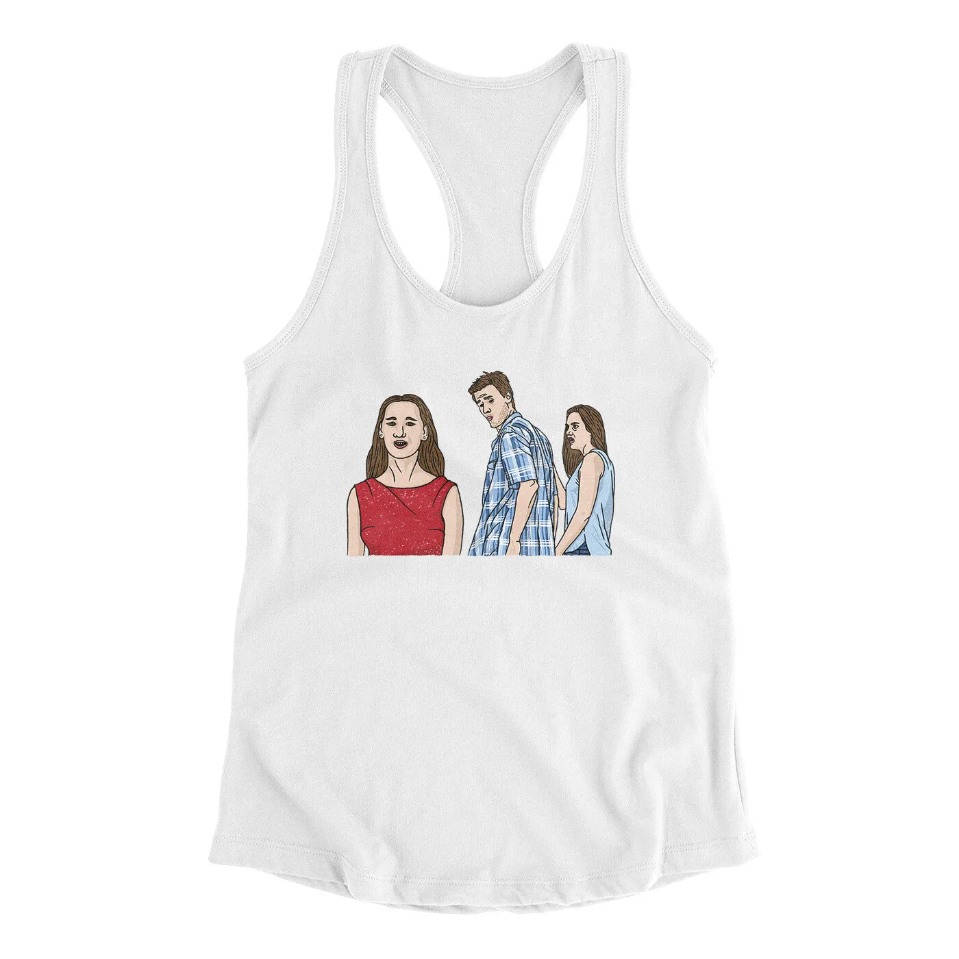 Distracted Boyfriend Meme Funny Women's Racerback Tank