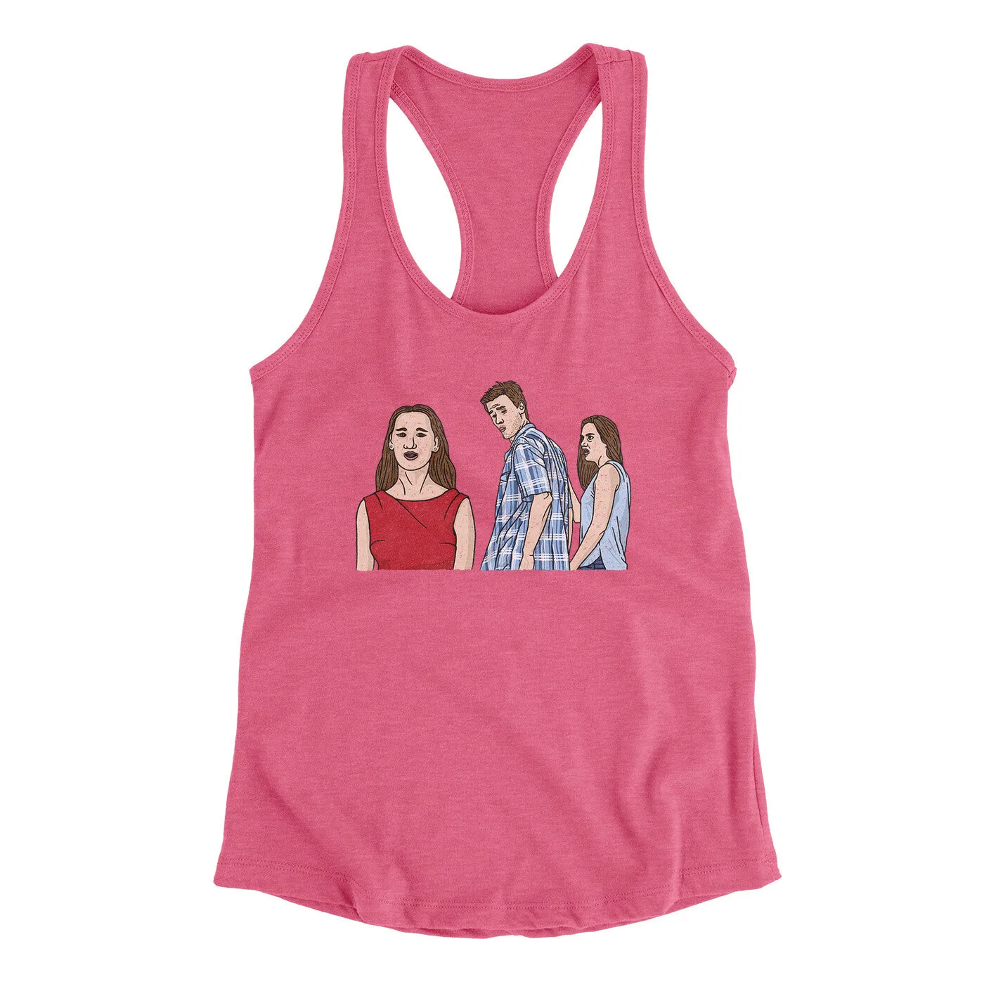 Distracted Boyfriend Meme Funny Women's Racerback Tank