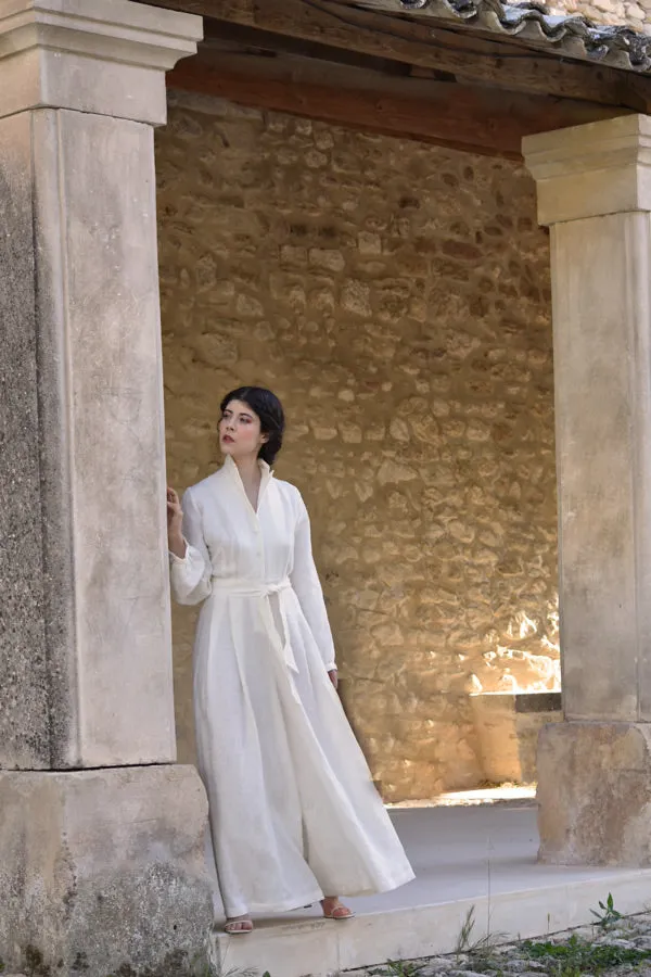 Dominique Linen Jumpsuit in French Grey