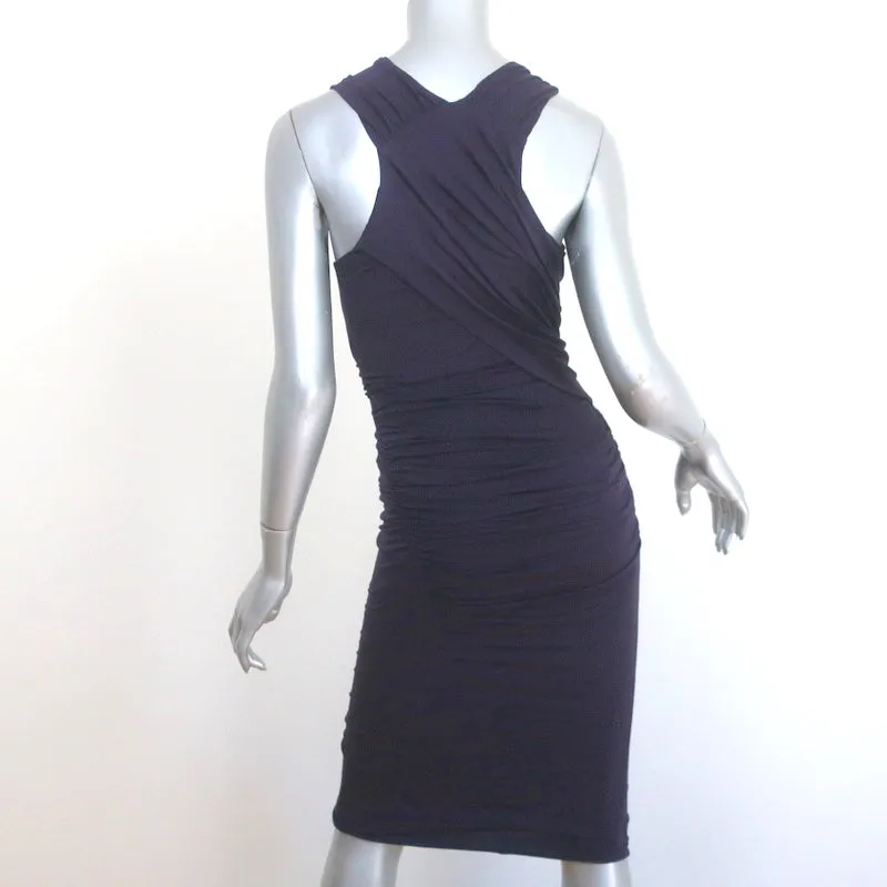 Donna Karan Draped Jersey Dress Purple Size Small Sleeveless Cowl Neck