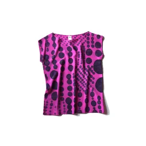 DOT DOT RASPBERRY.  painted silk top
