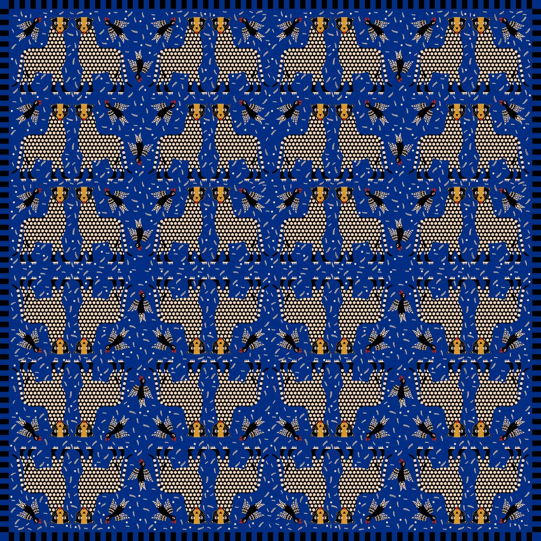 Dotted Cheetah Silk Scarf