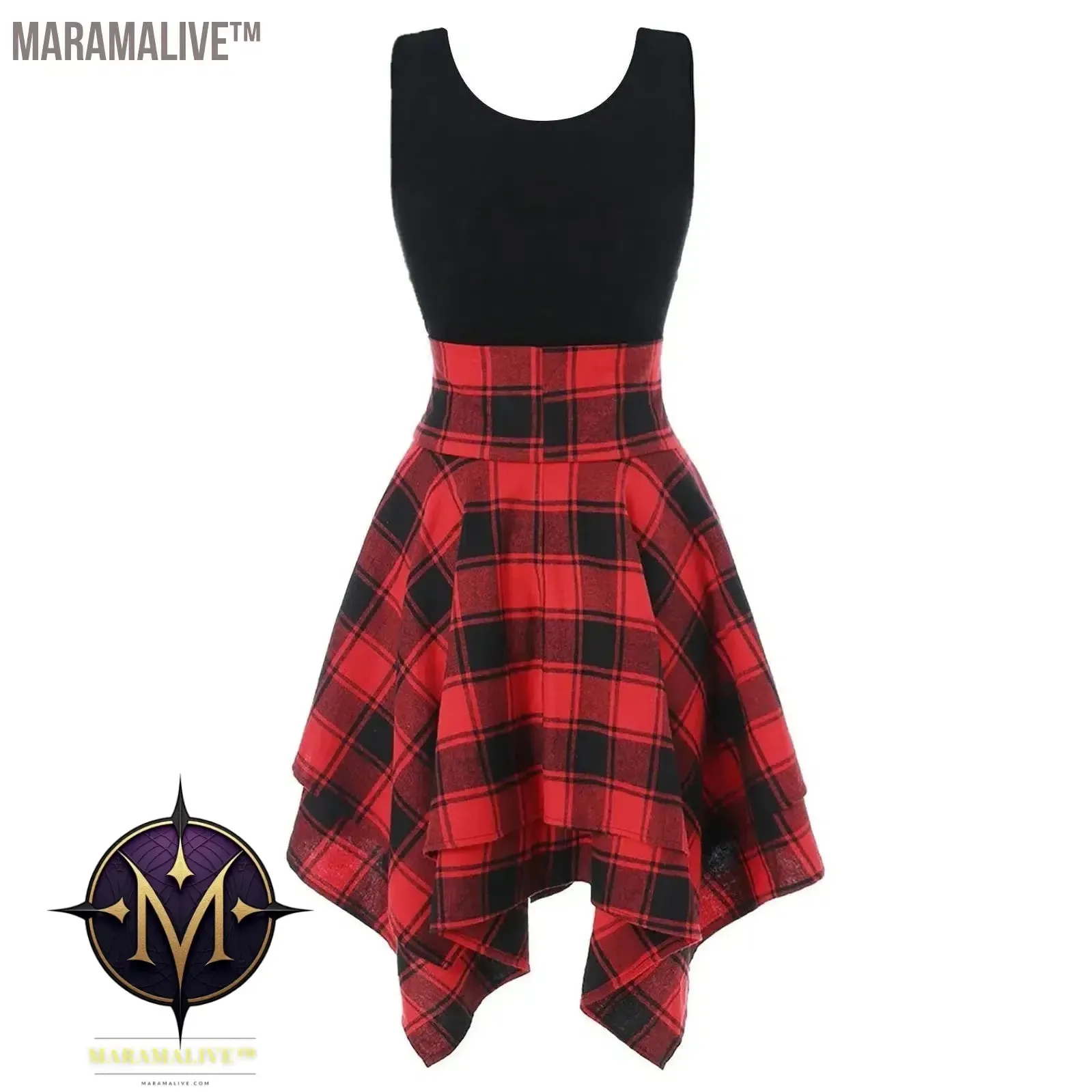 Dress For Woman Elegant Lace Up Party Dresses Women Summer Preppy Cross Up Plaid Mini Holiday Gothic Clothing Sundress Vestidos