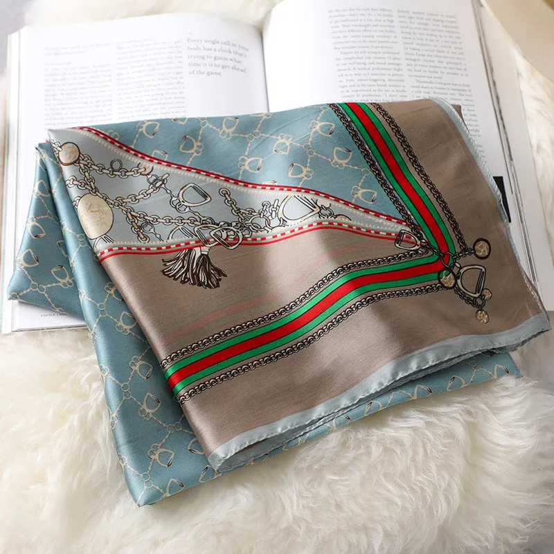 Elegant Print Silk Scarf Silky Shawl Wrap for Women Ladies Girls 90x180