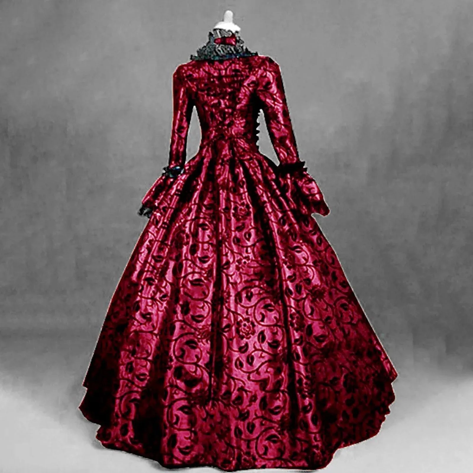 Evening Party Dress Formal Evening Dress Fall Winter Womens Dresses Retro Floral Print Ball Gowns Dress Skirt Fall Winter Gothic Retro Floral Print Ball Gowns Gowns Dress