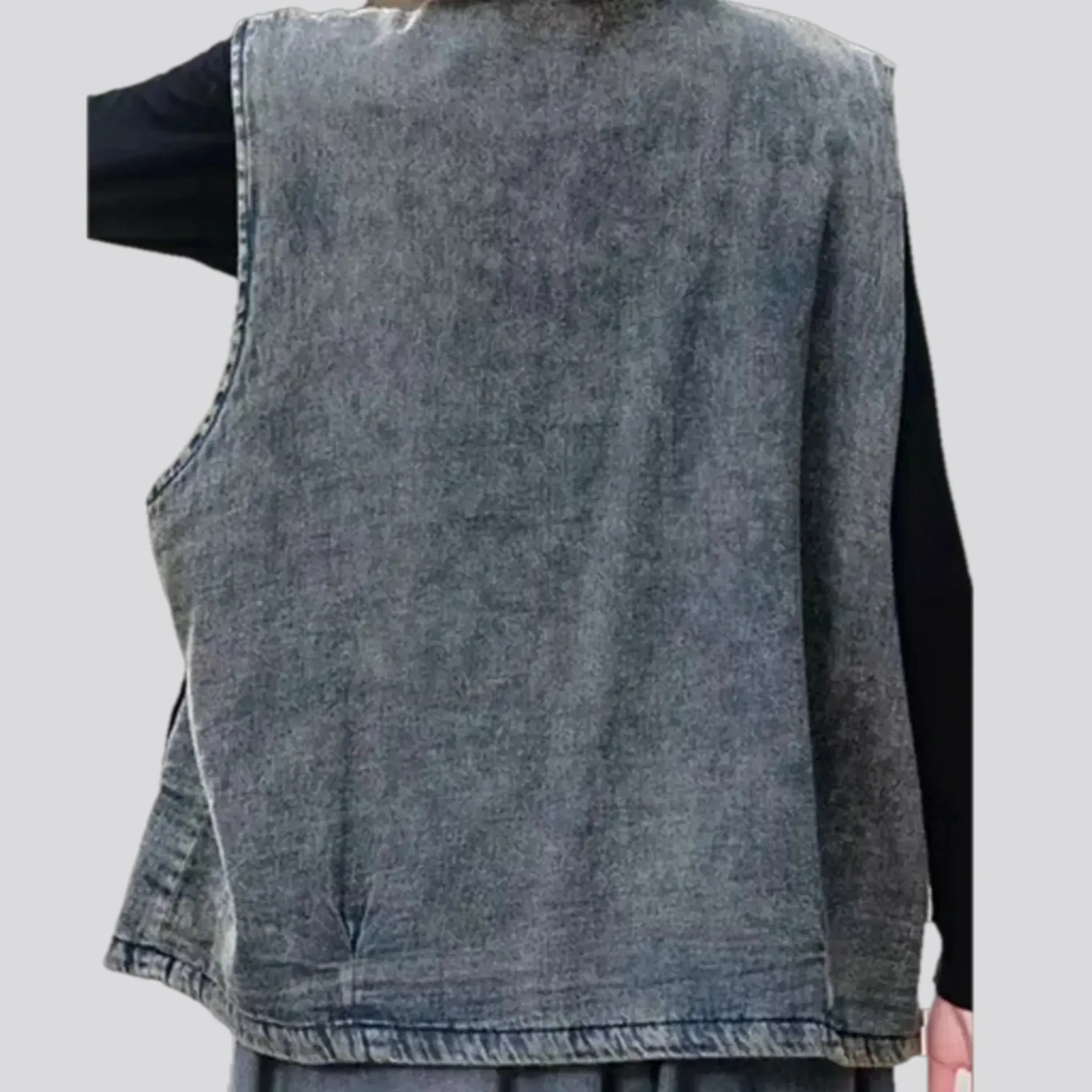 Extra-large fit vintage women's jeans vest