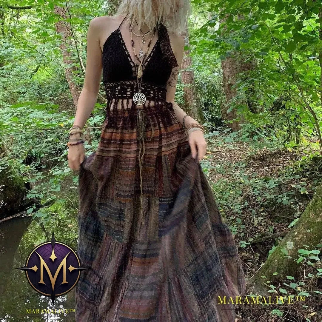 Fashion Women's  Silk Print Skirt