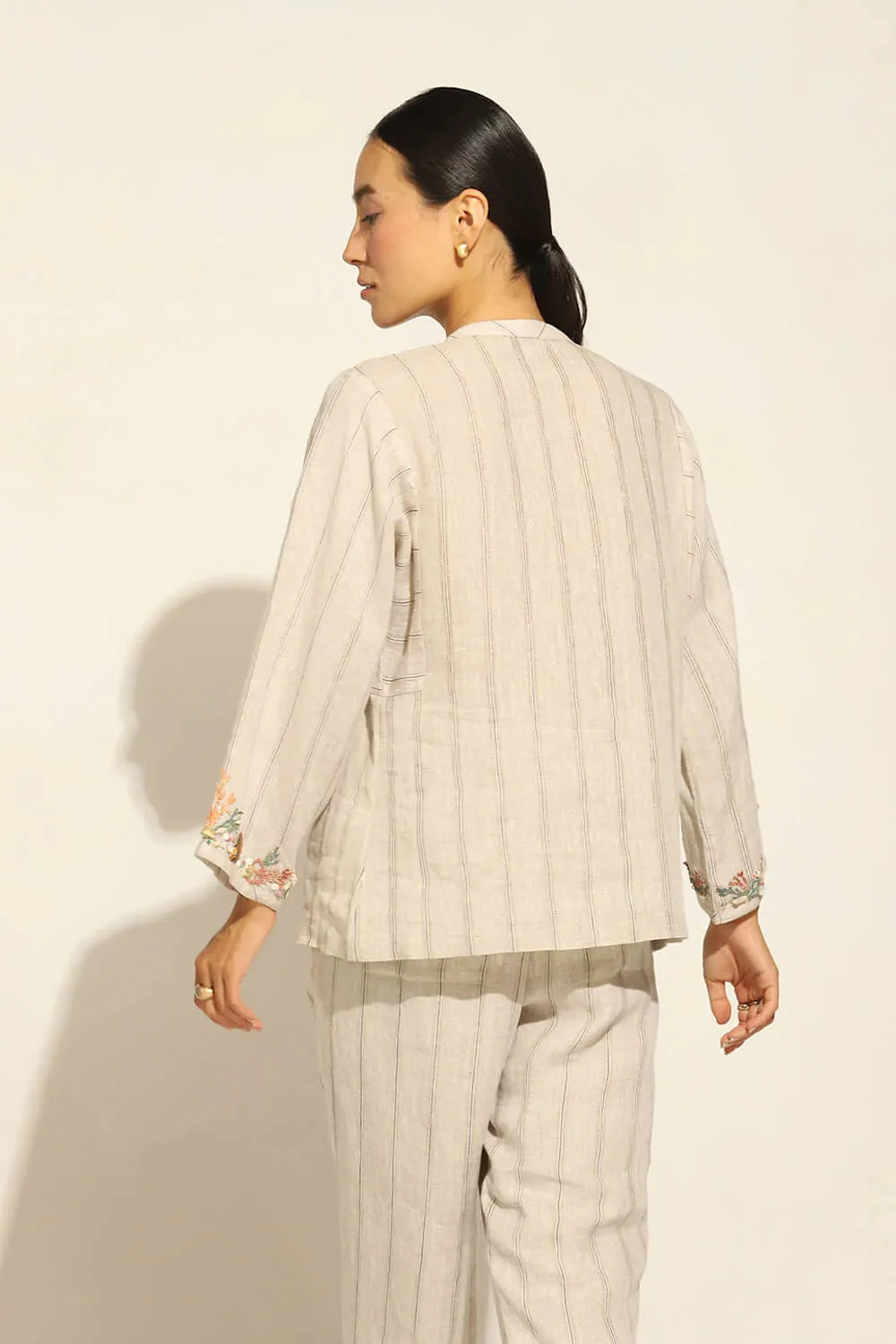Fia Boho Blouse with Coral Reef Embroidery