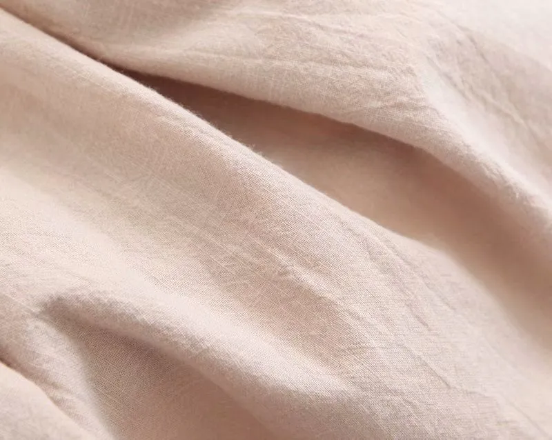 Floral Embroidery Linen Cotton Blouse