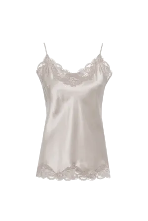 Floral Lace Silk Cami Antique White
