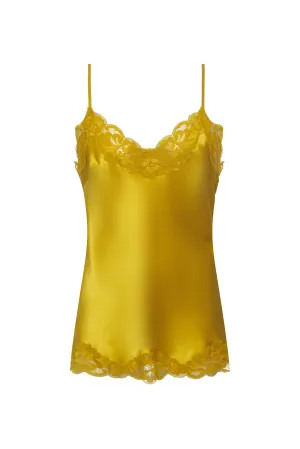 Floral Lace Silk Cami Mellow Yellow