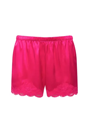 Floral Lace Silk Shorts Mystic Pink