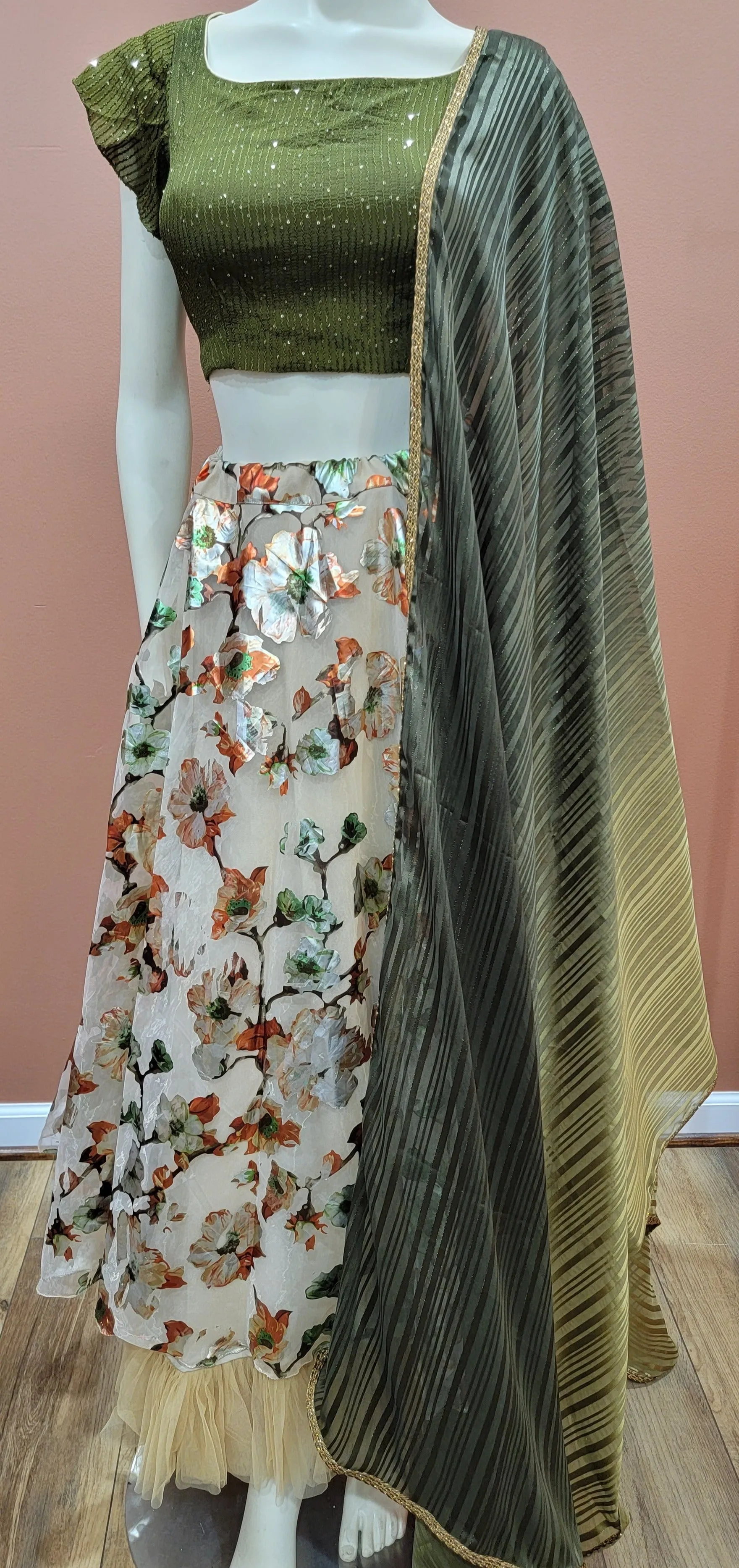 Floral Organza Lehenga set