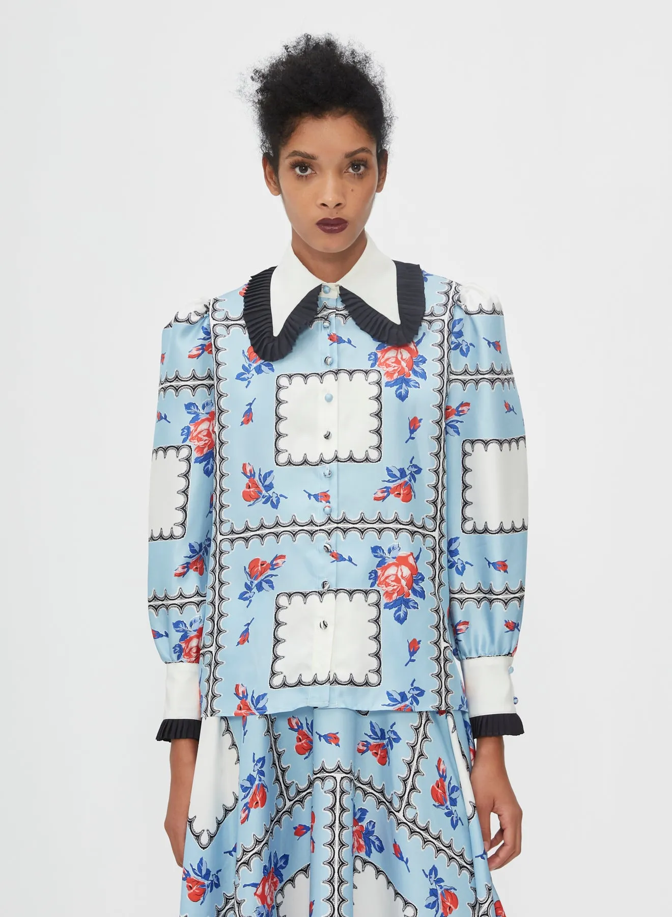 Floral Printed Silk Blouse
