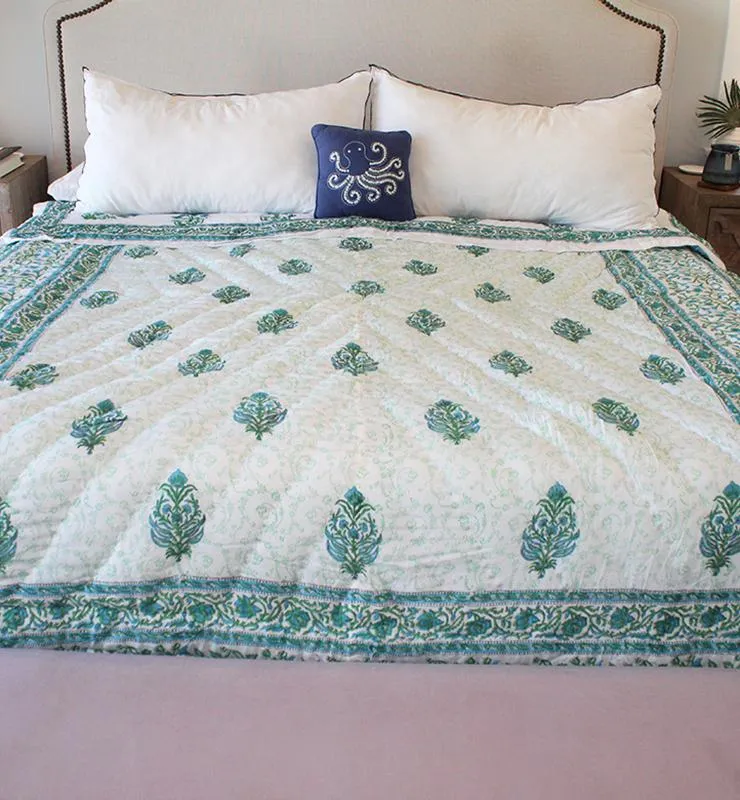 Floral Silk Quilt