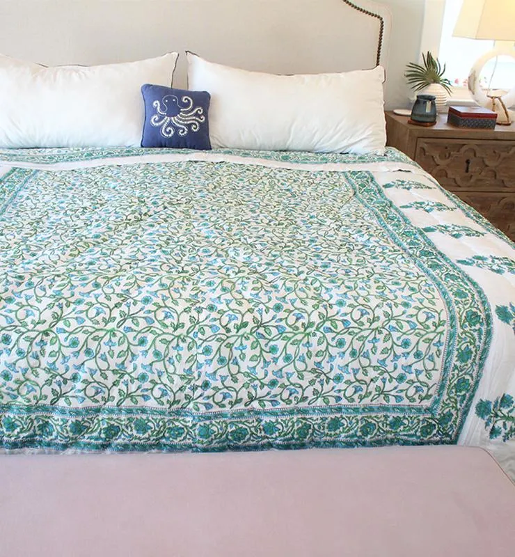Floral Silk Quilt