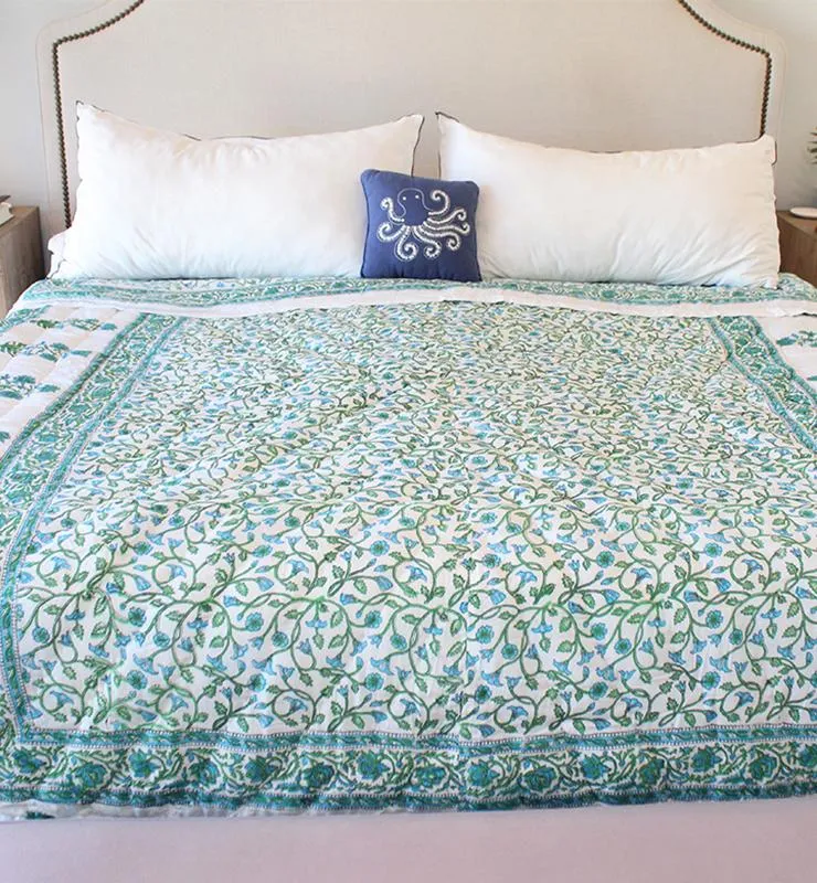 Floral Silk Quilt