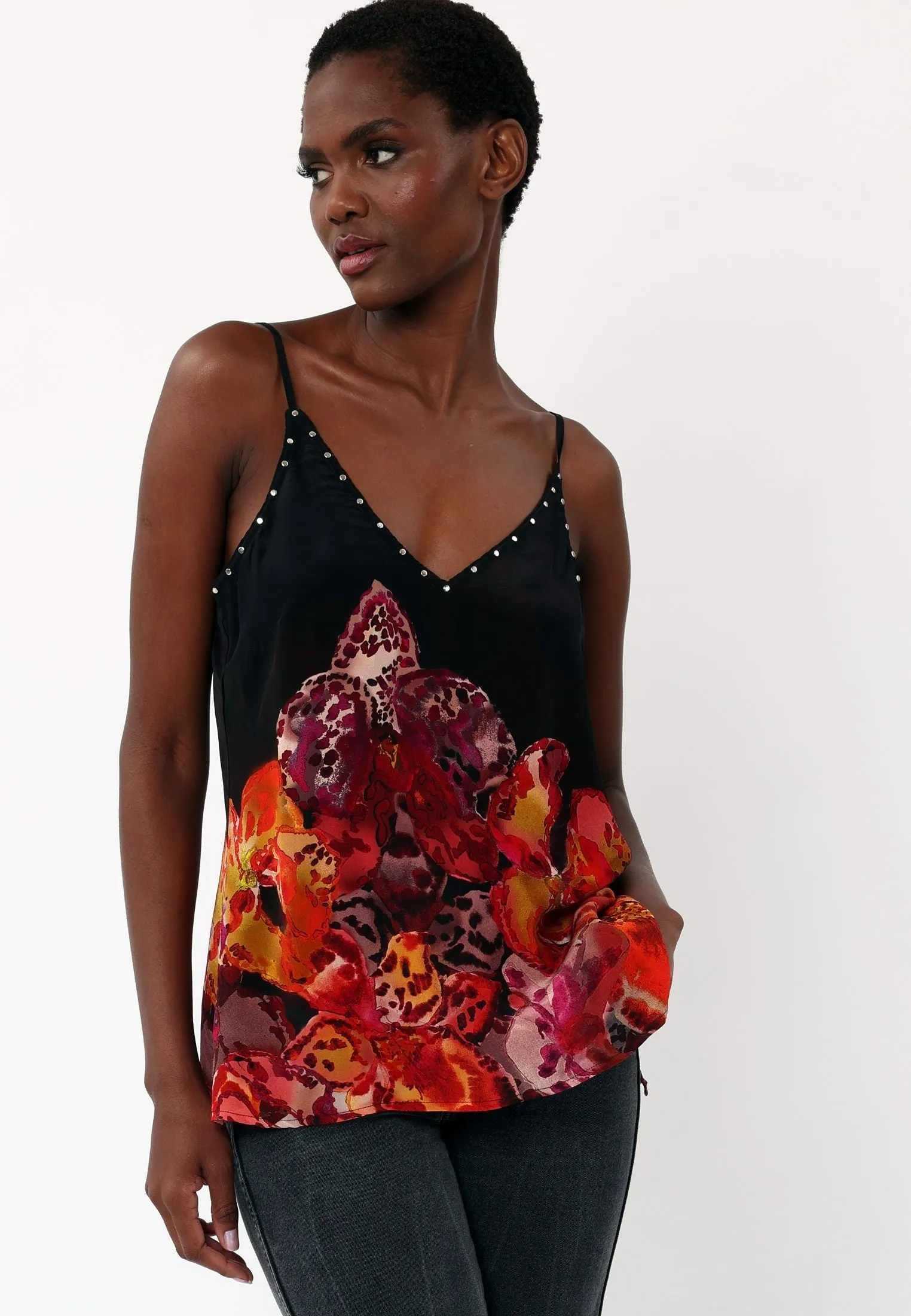 FRAME CAMI PERIPHERY BLACK