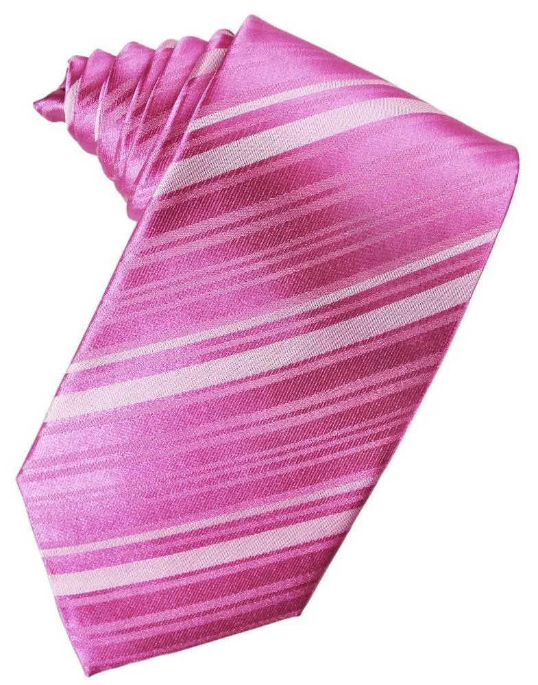 Fuchsia Striped Silk Necktie