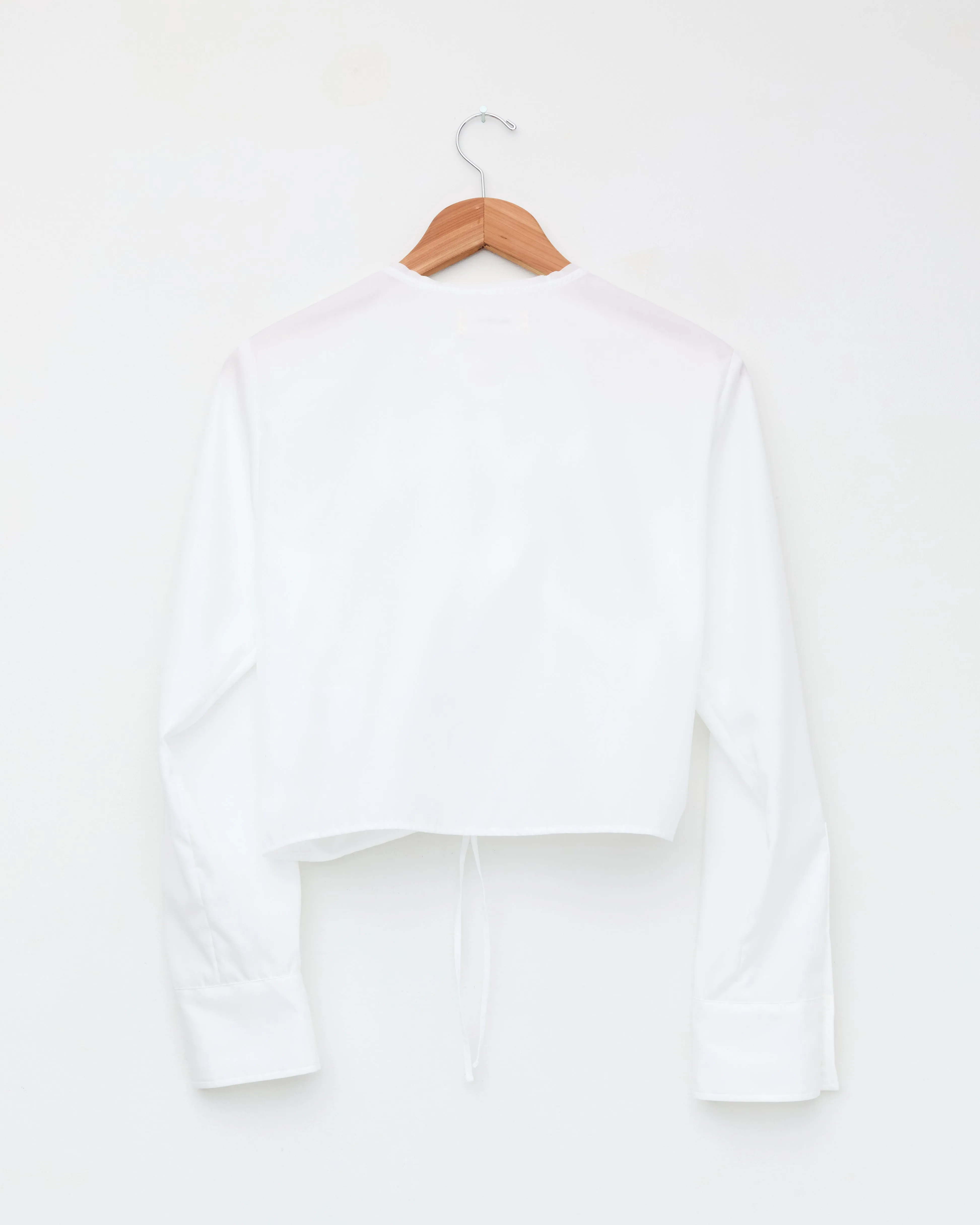 Gather No Collar Shirt, White