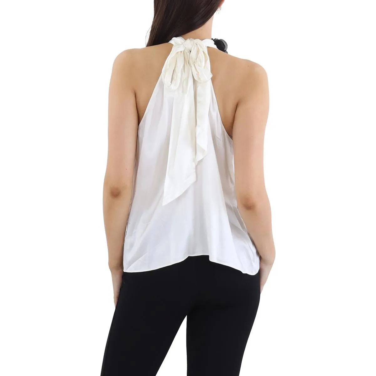 Generation Love Womens Silk Tie Neck Blouse