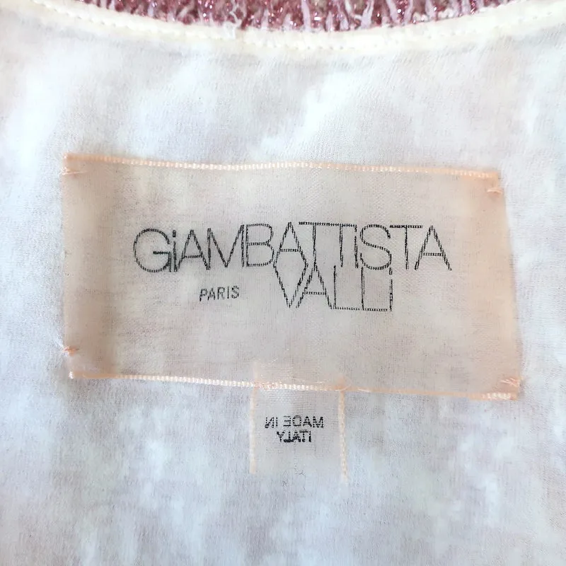 Giambattista Valli Metallic Tweed Jacket Pink Cotton-Blend Size 40